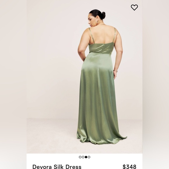 Reformation Devora dress in color artichoke. Perfect bridesmaid dress - Picture 3 of 7